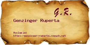 Genzinger Ruperta névjegykártya